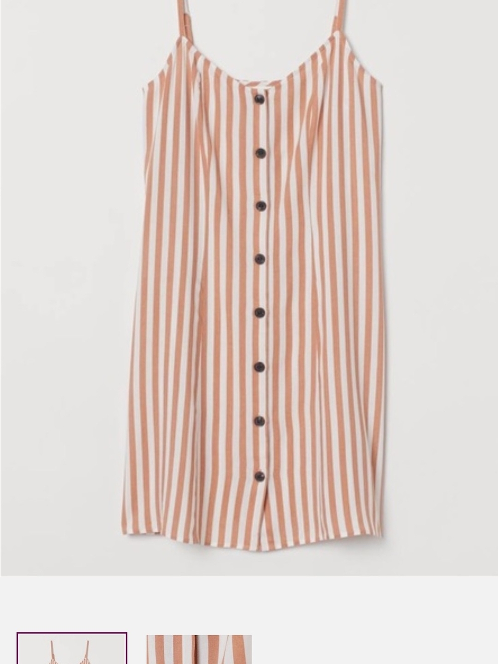 H&M Orange and White Striped Button-Front Sun Dress Sz 12